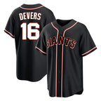 SF.Giants #16 Rafael Devers Player Black Fashion Out Home Limited Ddoa Stitched Jerseys