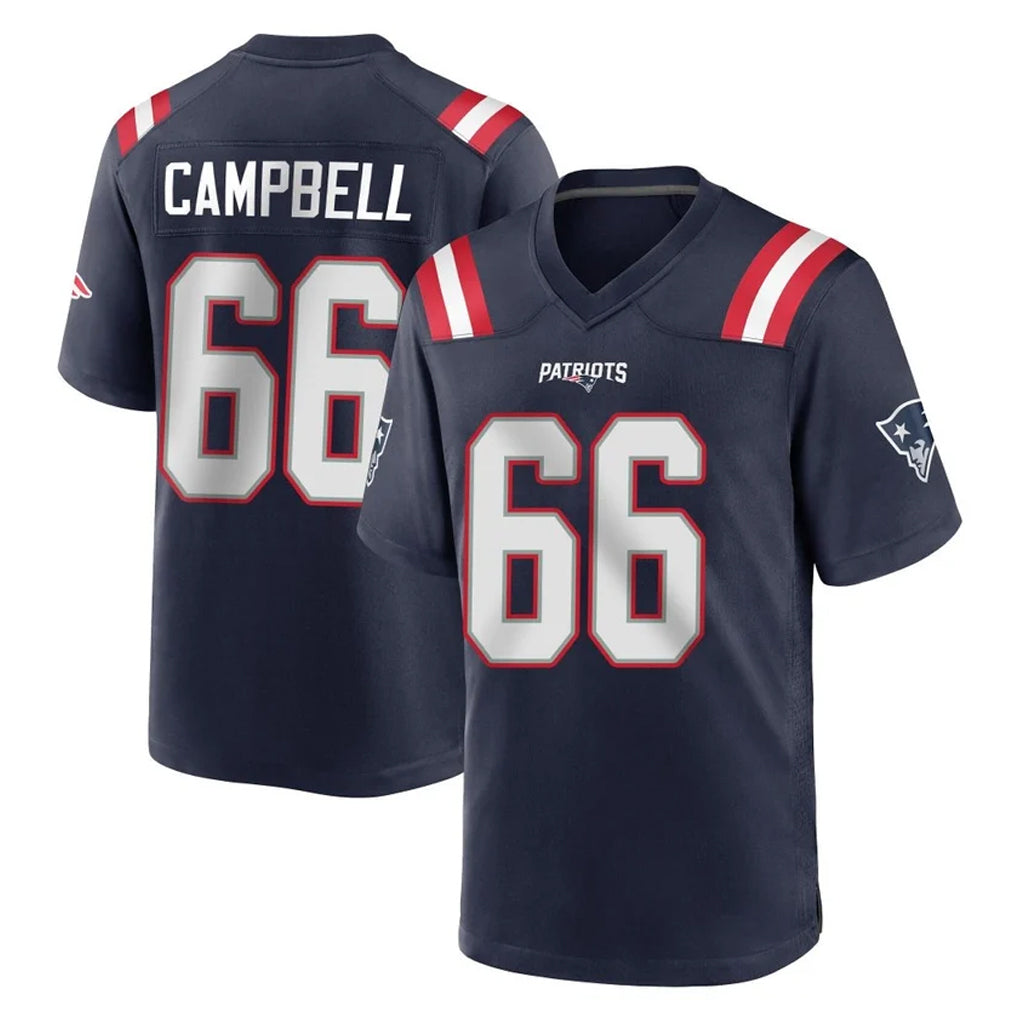 NE.Patriots #66 Will Campbell Player Navy Home Game Ddoa Stitched Jerseys