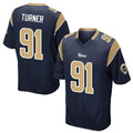 LA.Rams #91 Kobie Turner Player Navy Home Game Ddoa Stitched Jerseys