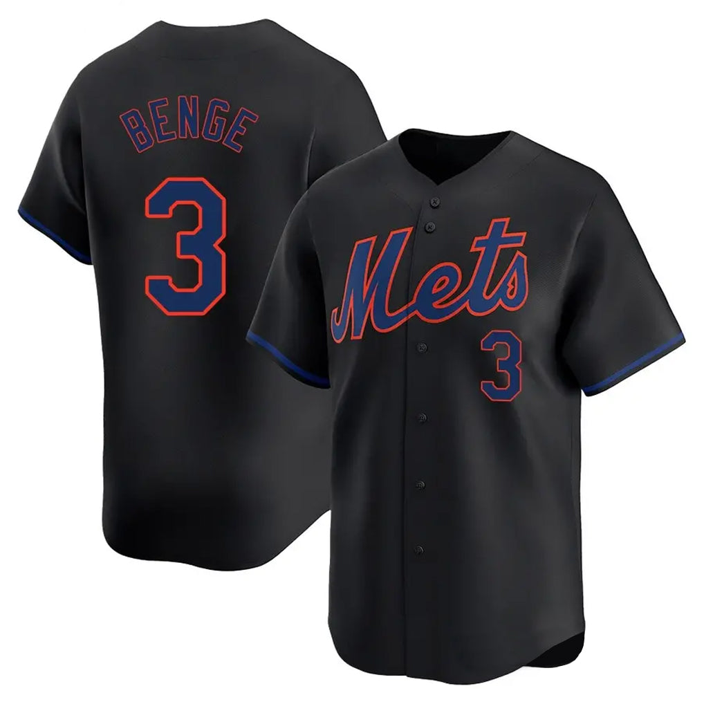 NY.Mets #3 Carson Benge Player Black Alternate Home Limited Ddoa Stitched Jerseys