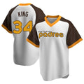 S.Diego Padres #34 Michael King Player White Home Cooperstown Collection Replica Game Ddoa Stitched Jerseys