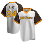 S.Diego Padres #34 Michael King Player White Home Cooperstown Collection Replica Game Ddoa Stitched Jerseys