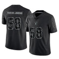 LV.Raiders #58 Jackson Powers-Johnson Player Black Reflective Limited Game Ddoa Stitched Jerseys