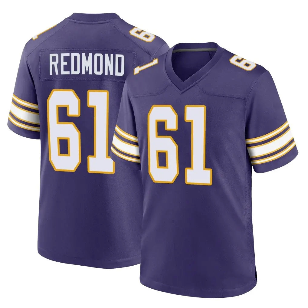 MN.Vikings #61 Jalen Redmond Player Purple Classic Home Game Ddoa Stitched Jerseys