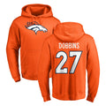 D.Broncos #27 J.K. Dobbins Player Orange Pullover Hoodie Limited Ddoa Stitched Jerseys