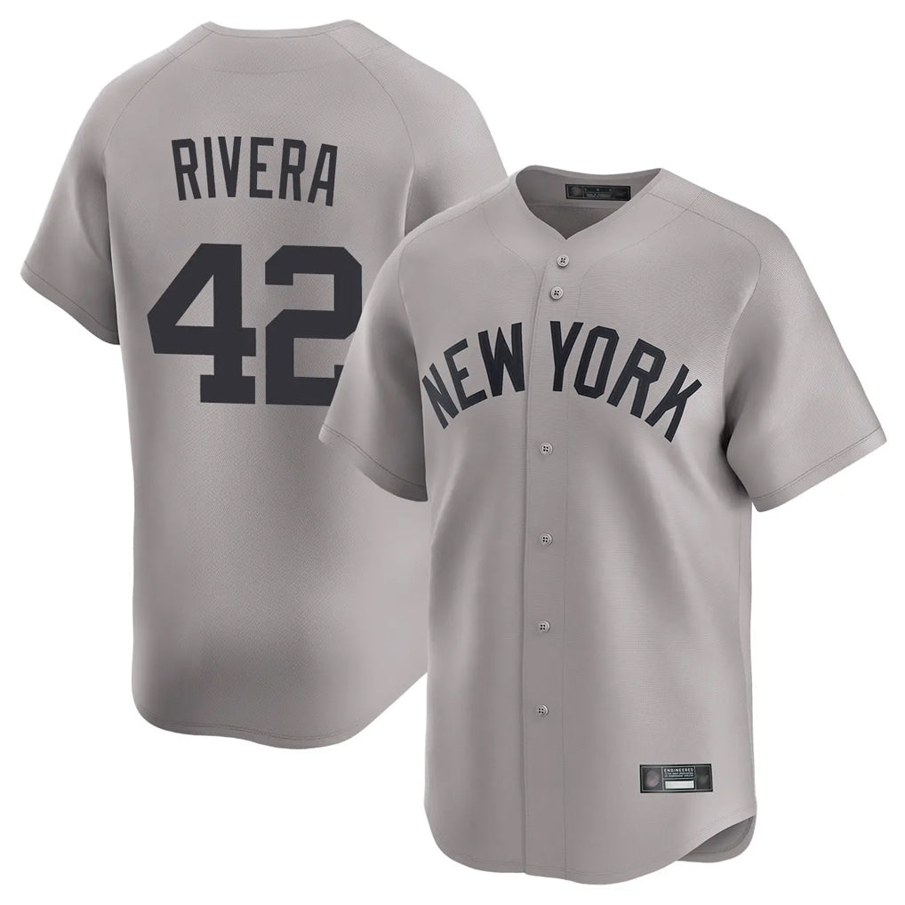 NY.Yankees #42 Mariano Rivera Player Gray Limited Home Ddoa Stitched Jerseys