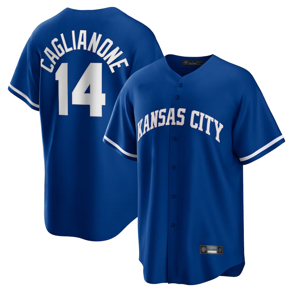 KC.Royals #14 Jac Caglianone Player Royal Game Home Ddoa Stitched Jerseys