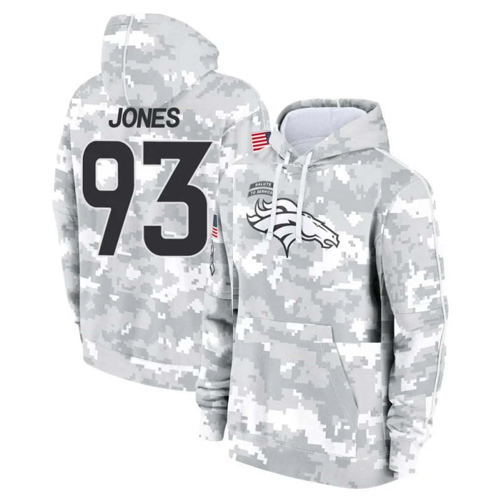 D.Broncos #93 D.J. Jones Player Arctic Camo Salute to Service Hoodies Limited Game Ddoa Stitched Jerseys