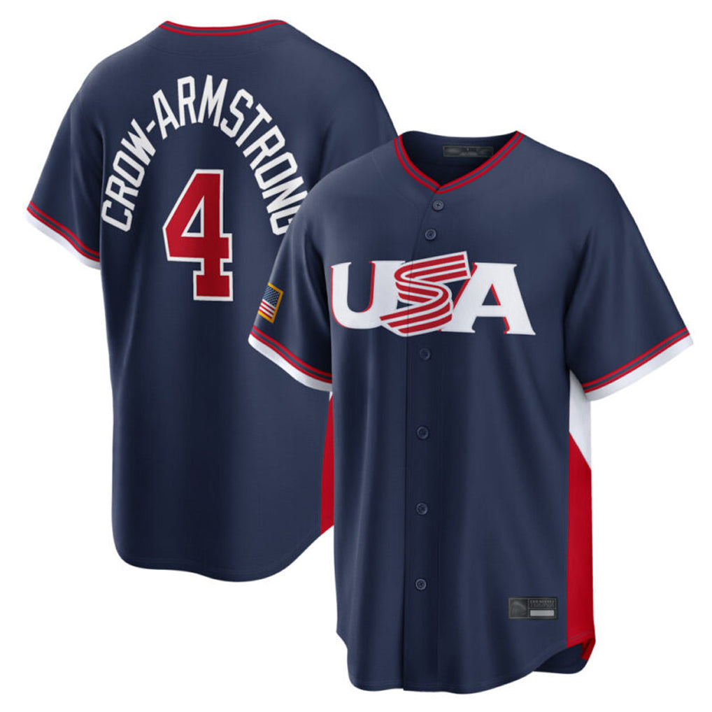 C.Cubs #4 Pete Crow-Armstrong Player Navy USA 2026 World Classic Home Limited Ddoa Stitched Jerseys