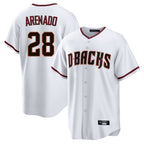 A.Diamondbacks #28 Nolan Arenado Player White Home Game Ddoa Stitched Jerseys