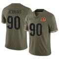 C.Bengals #90 Kris Jenkins Jr Player Olive Salute to Service Limited Game Ddoa Stitched Jerseys
