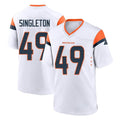 D.Broncos #49 Alex Singleton Player White Home Game Ddoa Stitched Jerseys