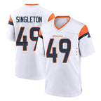 D.Broncos #49 Alex Singleton Player White Home Game Ddoa Stitched Jerseys