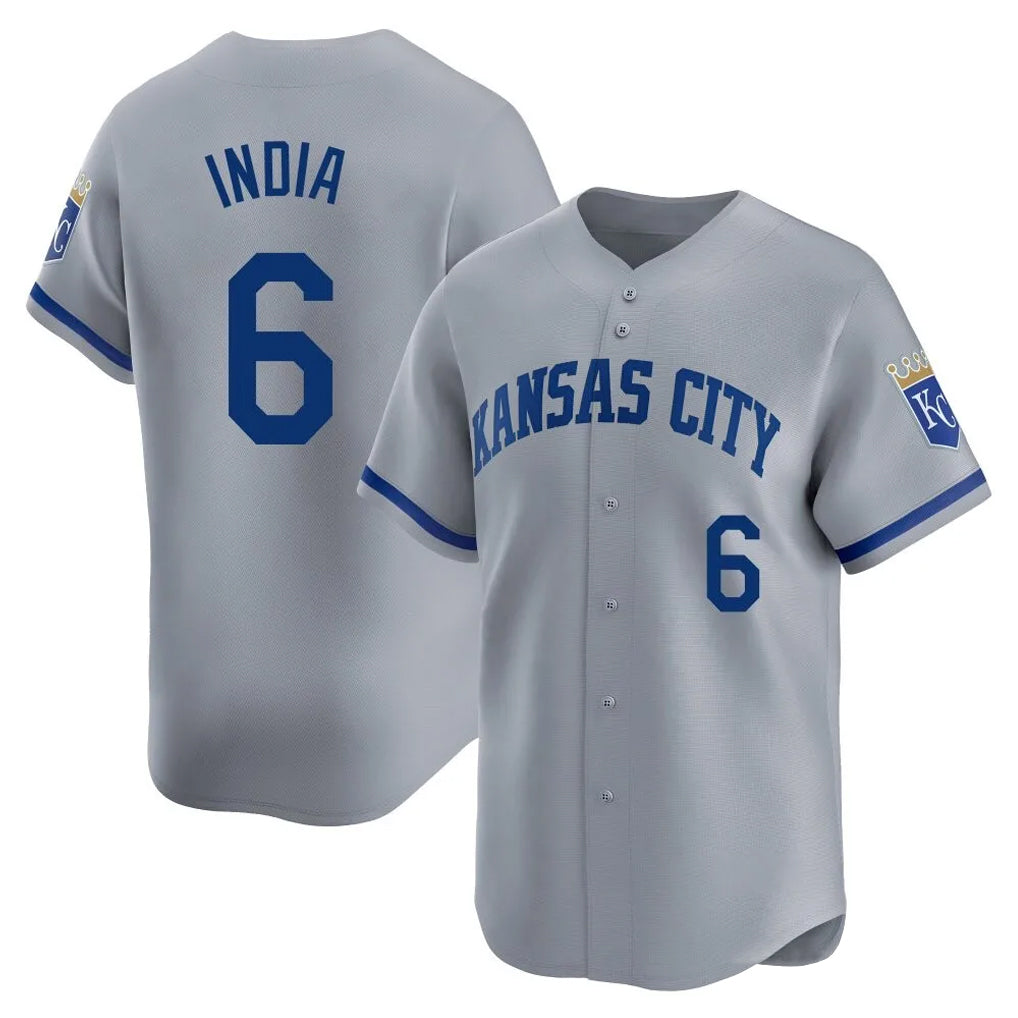 KC.Royals #6 Jonathan India Player Gray Limited Home Ddoa Stitched Jerseys
