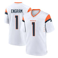 D.Broncos #1 Evan Engram Player White Home Game Ddoa Stitched Jerseys