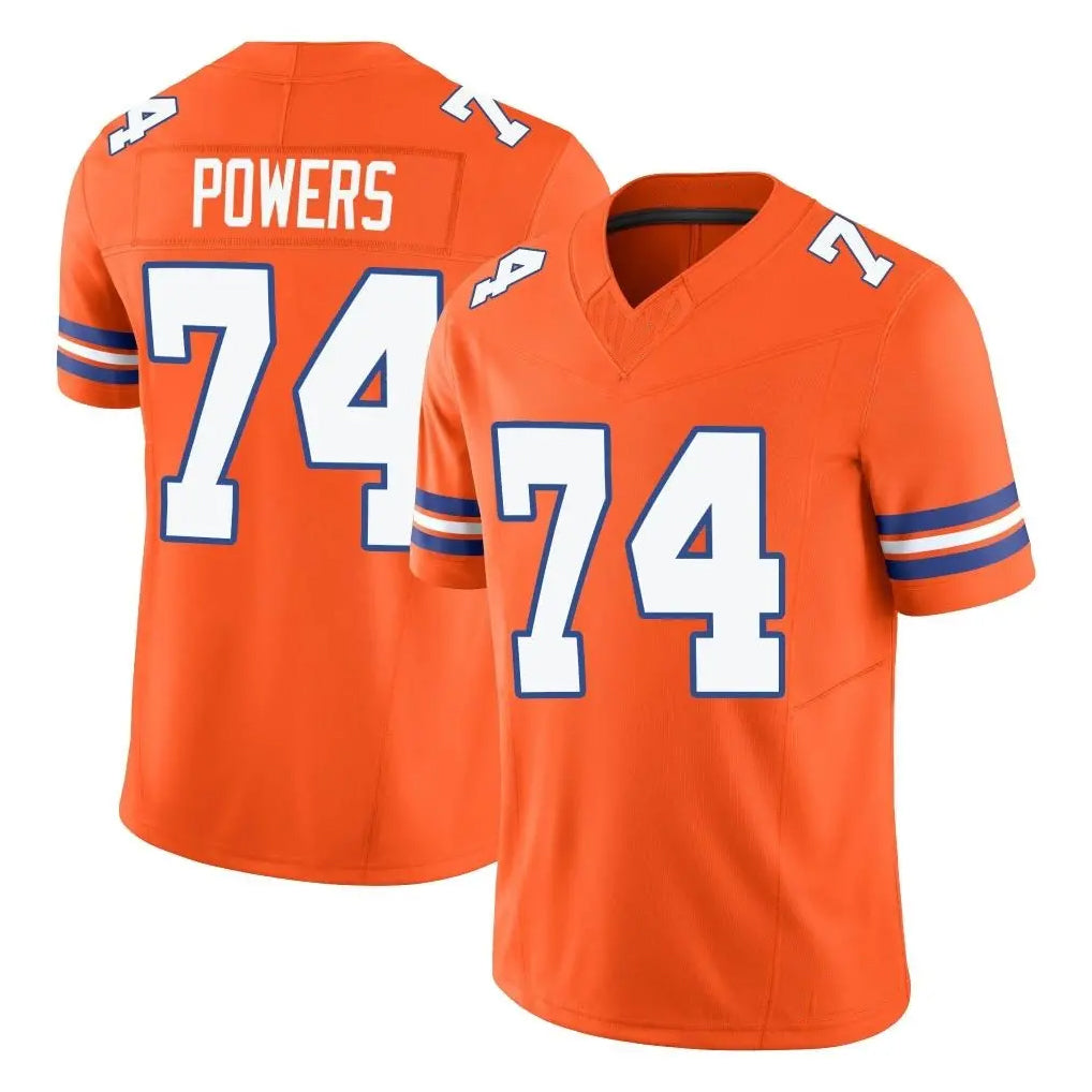 D.Broncos #74 Ben Powers Player Orange Limited Alternate Vapor F.U.S.E. Throwback Game Ddoa Stitched Jerseys