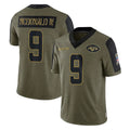 NY.Jets #9 Will McDonald IV Player Olive Salute To Service Limited Game Ddoa Stitched Jerseys