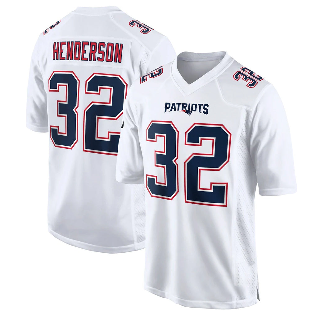 NE.Patriots #32 TreVeyon Henderson Player White Fashion Limited Home Game Ddoa Stitched Jerseys