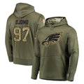 P.Eagles #97 Moro Ojomo Player Olive Salute to Service Pullover Hoodies Home Game Ddoa Stitched Jerseys