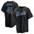 NY.Mets #41 Tom Seaver Player Black Replica Home Game Ddoa Stitched Jerseys