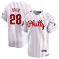 P.Phillies #28 Alec Bohm Player White Pinstripe Phillies & Eagles Vapor Premier Limited Ddoa Stitched Jerseys