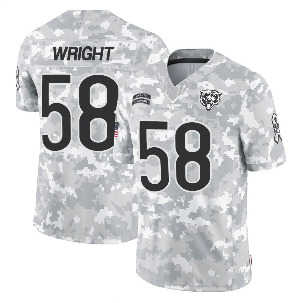 C.Bears #58 Darnell Wright Player Arctic Camo Salute to Service Limited Ddoa Stitched Jerseys