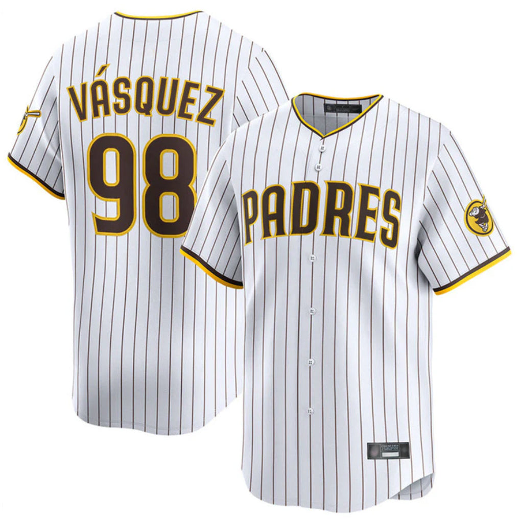 S.Diego Padres #98 Randy Vasquez Player White Home Limited Ddoa Stitched Jerseys