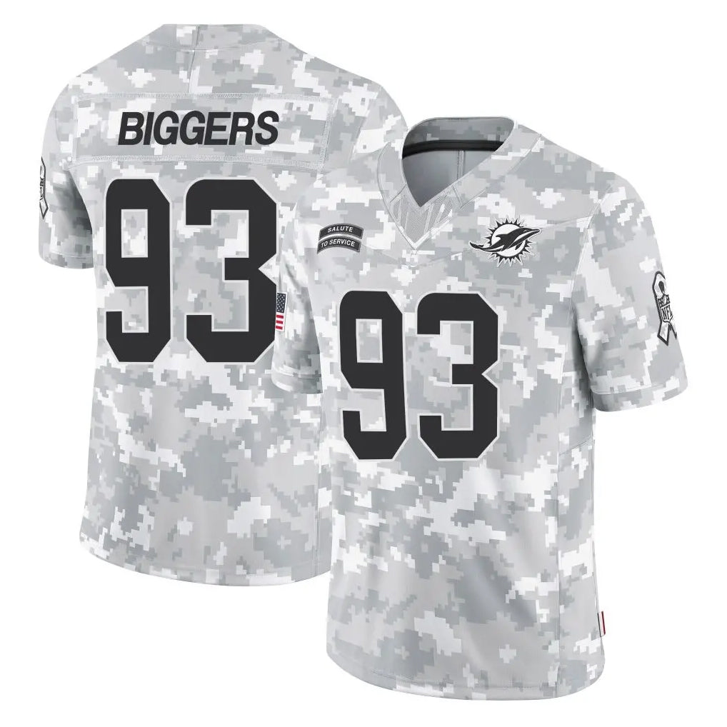 M.Dolphins #93 Zeek Biggers Player Arctic Camo Salute To Service Limited Game Ddoa Stitched Jerseys