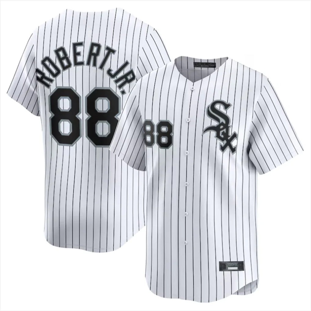 C.White Sox #88 Luis Robert Jr Player White Stripe Limited Home Ddoa Stitched Jerseys