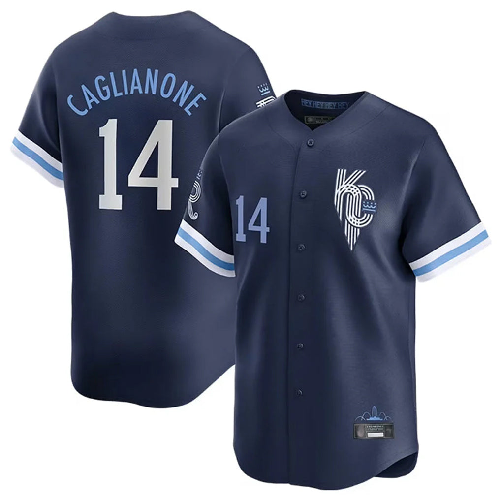 KC.Royals #14 Jac Caglianone Player Navy City Connect Limited Home Ddoa Stitched Jerseys