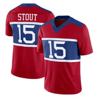 NY.Giants #15 Jordan Stout Player Red Century Vapor F.U.S.E. Home Game Ddoa Stitched Jerseys