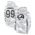 LA.Rams #99 Aaron Donald Player Arctic Camo Salute to Service Hoodies Limited Game Ddoa Stitched Jerseys