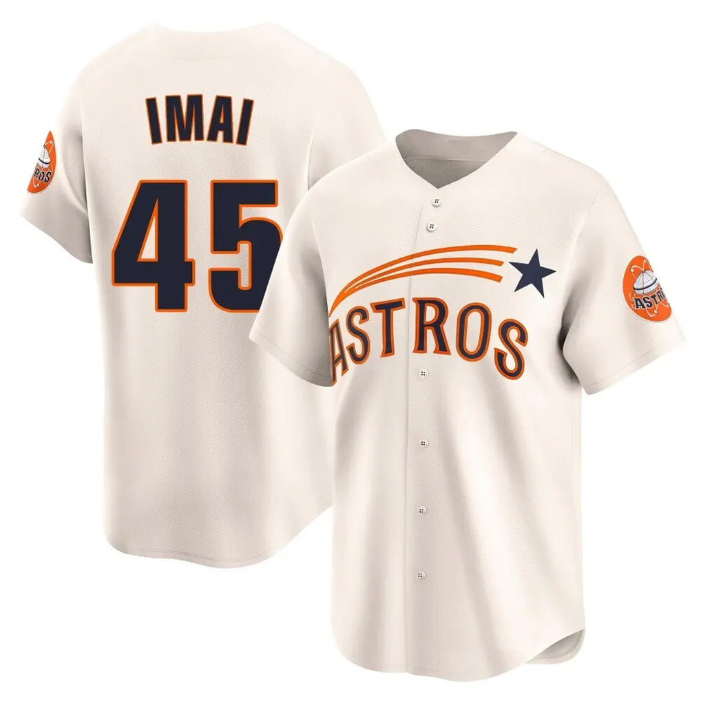 H.Astros #45 Tatsuya Imai Player Cream Throwback Cooperstown Collection Limited Ddoa Stitched Jerseys