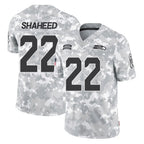 S.Seahawks #22 Rashid Shaheed Player Arctic Camo Limited Salute To Service Home Game Ddoa Stitched Jerseys