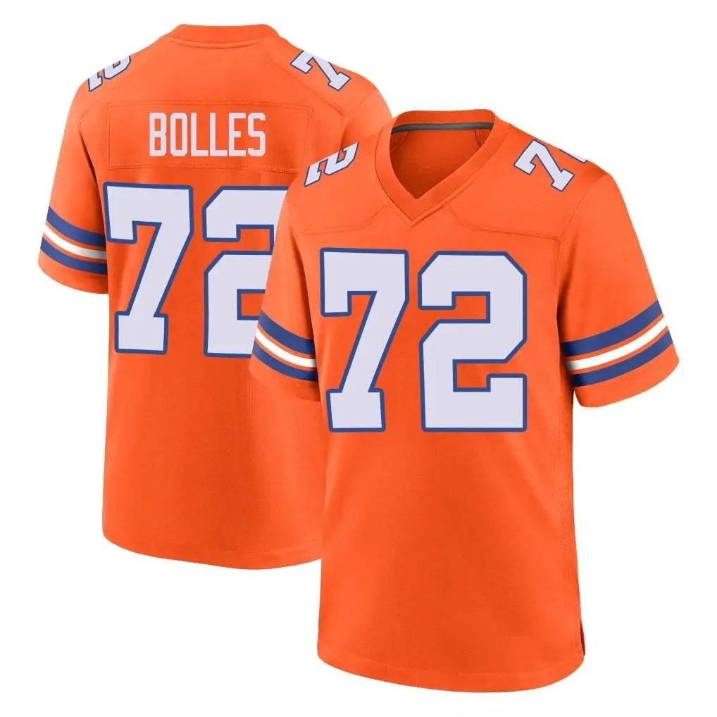 D.Broncos #72 Garett Bolles Player Orange Alternate Collection Throwback Game Ddoa Stitched Jerseys