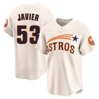 H.Astros #53 Cristian Javier Player Cream Throwback Cooperstown Collection Limited Ddoa Stitched Jerseys