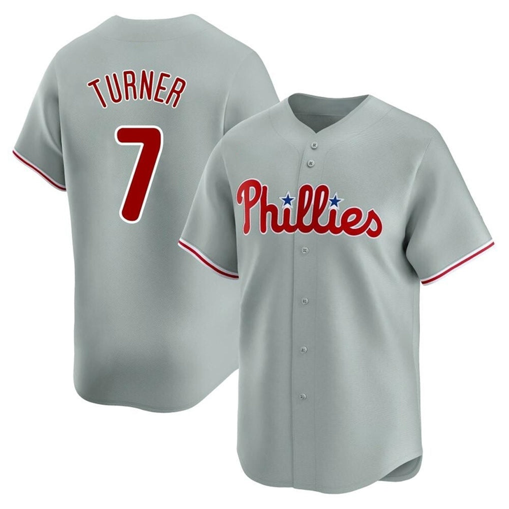 P.Phillies #7 Trea Turner Player Gray Home Limited Ddoa Stitched Jerseys