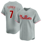 P.Phillies #7 Trea Turner Player Gray Home Limited Ddoa Stitched Jerseys