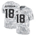 M.Vikings #18 Justin Jefferson Player Arctic Camo Salute To Service Limited Game Ddoa Stitched Jerseys