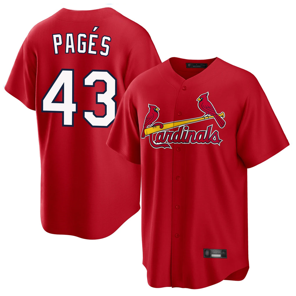 St. Louis Cardinals #43 Pedro Pages Player Red Home Game Ddoa Stitched Jerseys