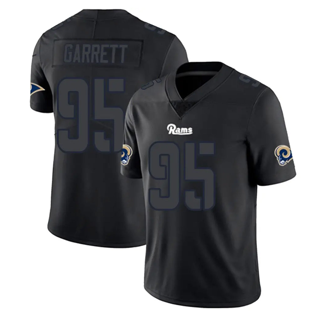 LA.Rams #95 Myles Garrett Player Black Impact Limited Home Game Ddoa Stitched Jerseys