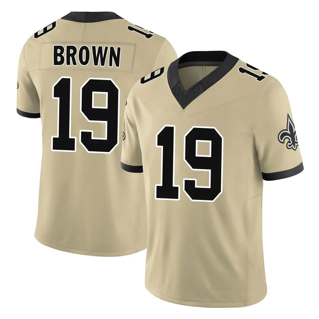 NO.Saints #19 Barion Brown Player Gold Limited Vapor F.U.S.E. Home Game Ddoa Stitched Jerseys