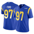 LA.Rams #97 Poona Ford Player Royal Limited Vapor F.U.S.E. Home Game Ddoa Stitched Jerseys