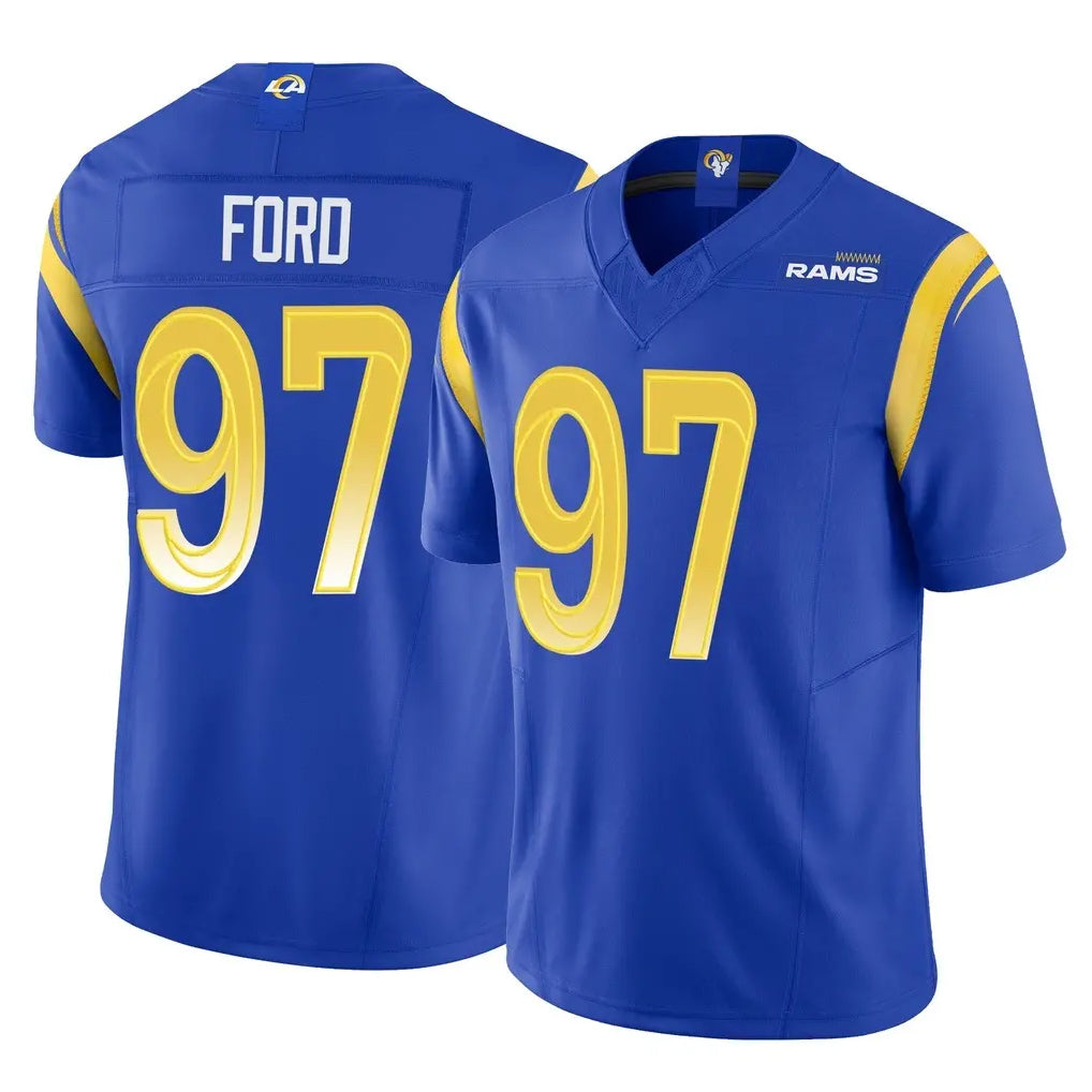 LA.Rams #97 Poona Ford Player Royal Limited Vapor F.U.S.E. Home Game Ddoa Stitched Jerseys