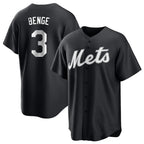NY.Mets #3 Carson Benge Player Black Home Game Ddoa Stitched Jerseys