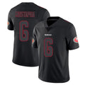 SF.49ers #6 Malik Mustapha Player Black Impact Limited Home Game Ddoa Stitched Jerseys
