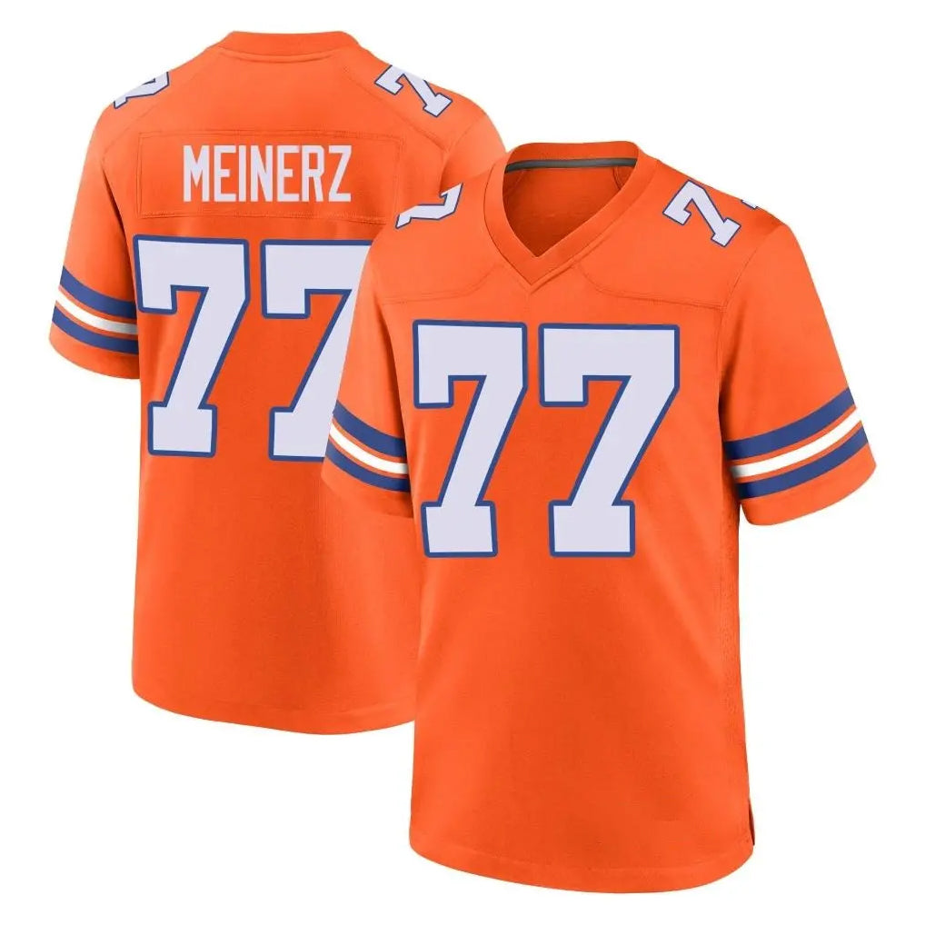D.Broncos #77 Quinn Meinerz Player Orange Alternate Collection Throwback Game Ddoa Stitched Jerseys