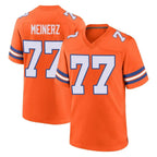 D.Broncos #77 Quinn Meinerz Player Orange Alternate Collection Throwback Game Ddoa Stitched Jerseys