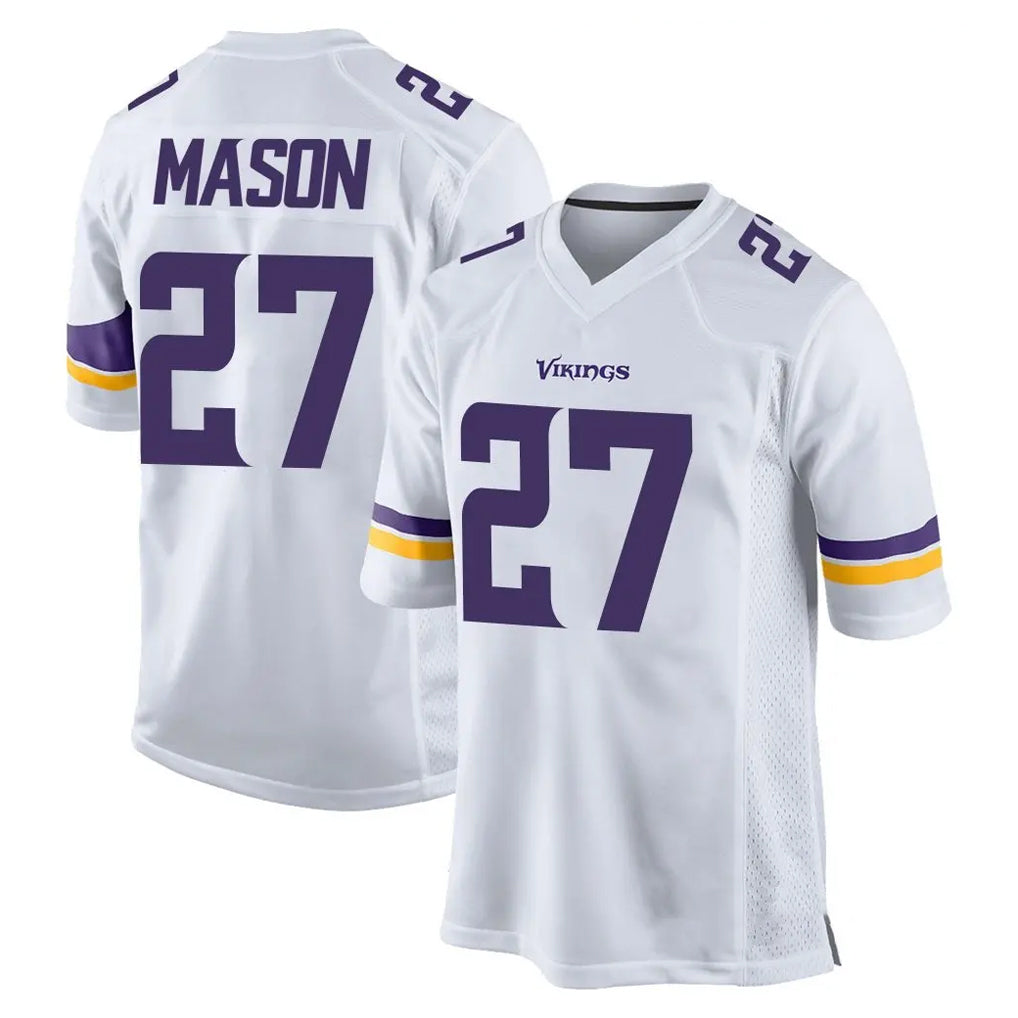 M.Vikings #27 Jordan Mason Player White Home Game Ddoa Stitched Jerseys