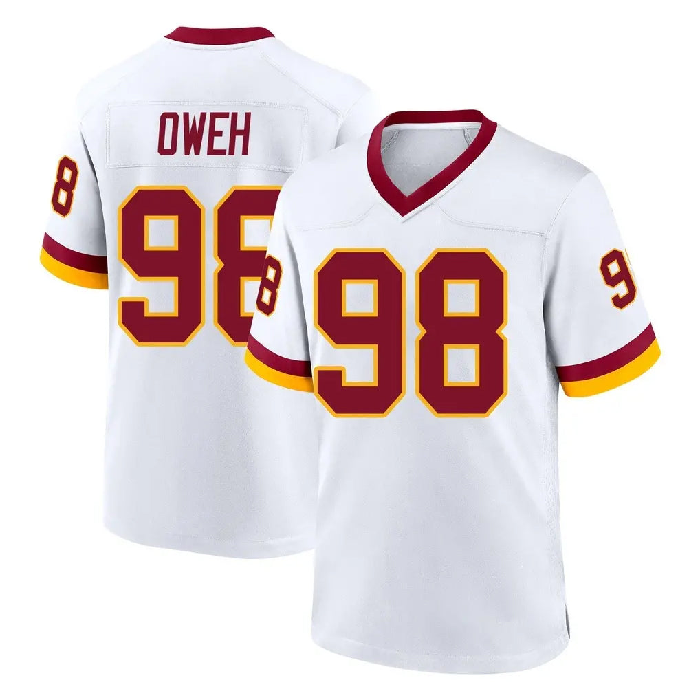 W.Commanders #98 Odafe Oweh Player White Home Game Ddoa Stitched Jerseys